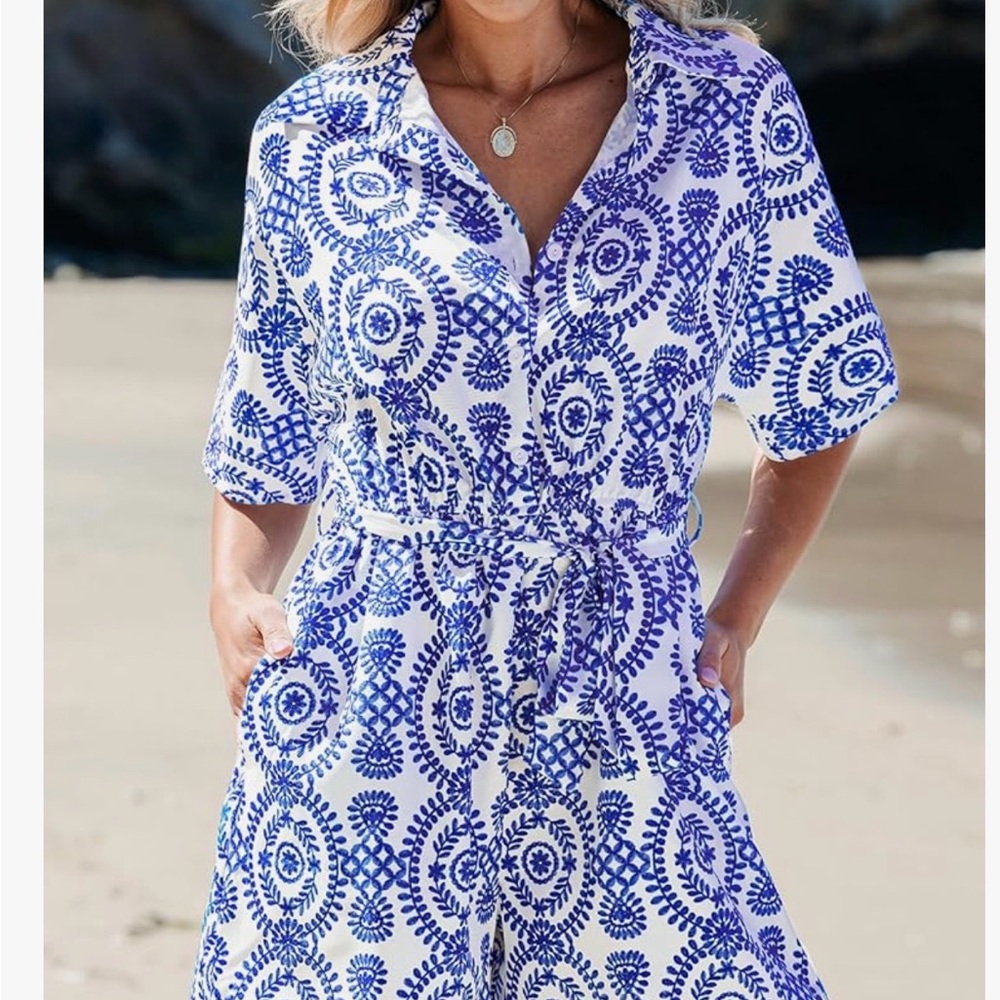 Cupshe Summer Romper with pockets L